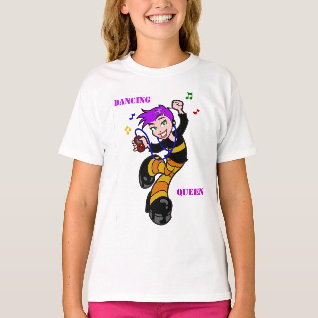 Camiseta Dança, Queen-Girls Ringer T-Shirt (Frente)