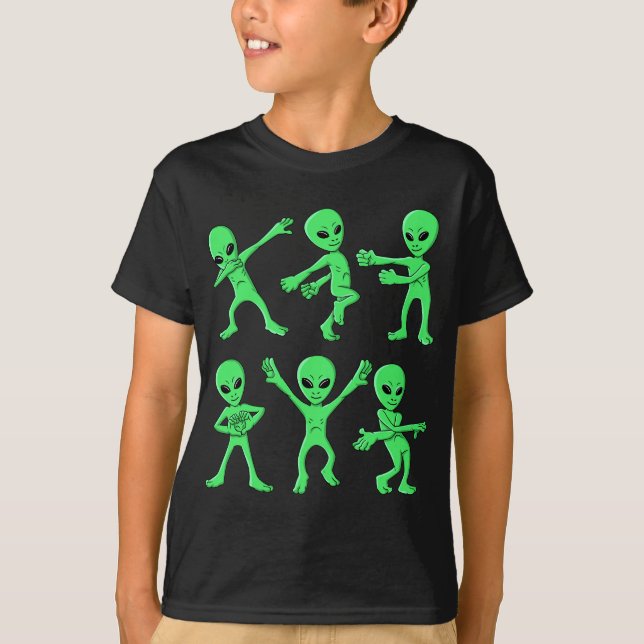 Camiseta Dançando Aliens Dançando Desafio Meninas Hallowee (Frente)