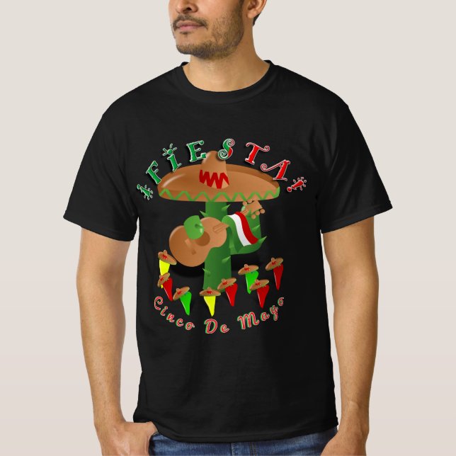 Camiseta Dançando Cactus Cinco De Mayo (Frente)