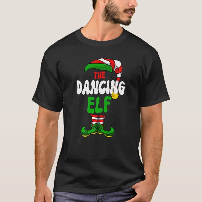 Camiseta Dançando Elf Pajama Matando o Grupo de Natal Holid (Frente)