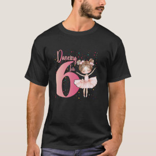 Camiseta Dançando em 6 Aniversário Festa Ballet Meninas