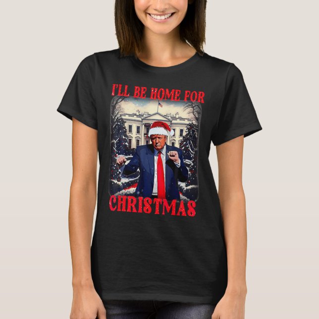 Camiseta Dançando Engraçada Trump Humorosa Eu Estarei Em Ca (Frente)