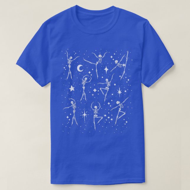 Camiseta Dançando esqueletos Celestial Lua Funny Dancer Vin (Frente do Design)
