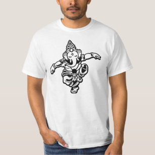 Camiseta Dançando Ganesha: Arte, Ciência, Intelecto, sabedo