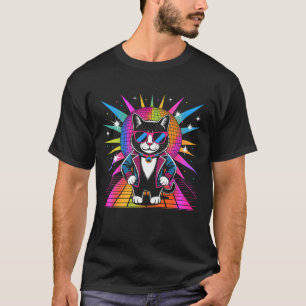 Camiseta Dançando Gato Disco Ball Kitten Gatinho Lover Funn