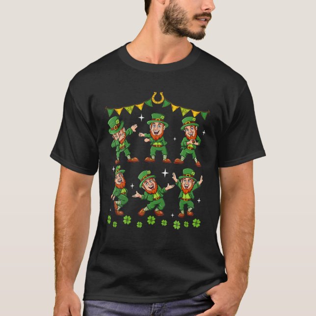 Camiseta Dançando Leprechauns Dias de São Patrícios Meninas (Frente)