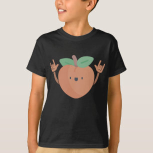 Camiseta Dançando Peach Funny Summer Fruta Dance Vegan