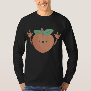 Camiseta Dançando Peach Funny Summer Fruta Dance Vegan