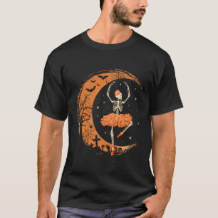 Camiseta Dançando Skeleton Ballerina Balé Dance Halloween