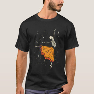 Camiseta Dançando Skeleton Ballerina Balé Dance Halloween