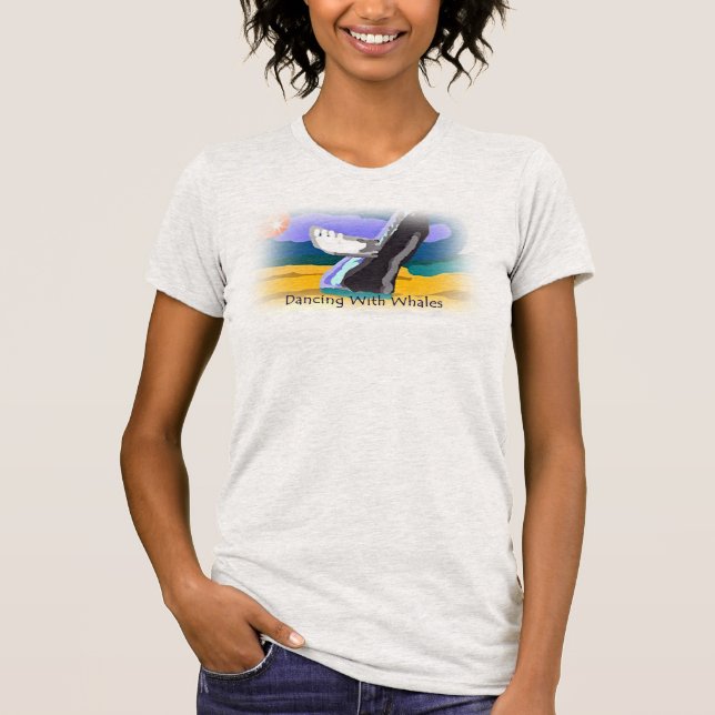Camiseta Dançar Com Baleias Senhoras Bella Canvas Tee (Frente)