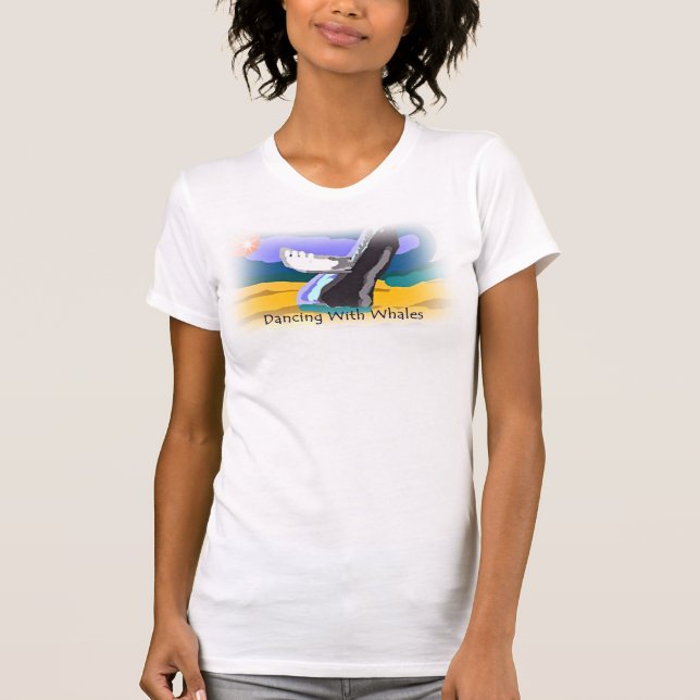Camiseta Dançar Com Baleias Senhoras Bella Canvas Tee (Frente)