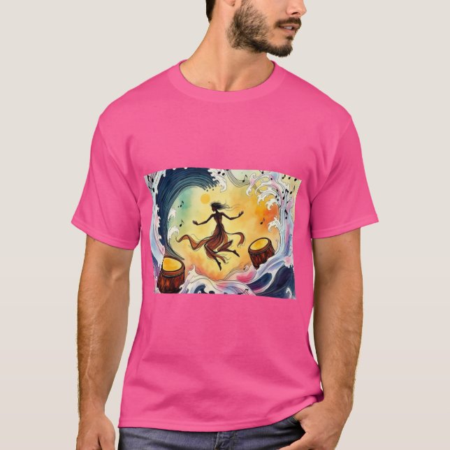 Camiseta Dançar com o Universo - Arte Energética Abstrato (Frente)