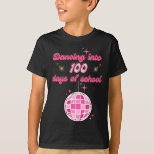 Camiseta Dançar Em 100 Dias De Escola Com Disco Rosa Ba