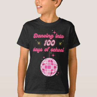 Camiseta Dançar Em 100 Dias De Escola Com Disco Rosa Ba