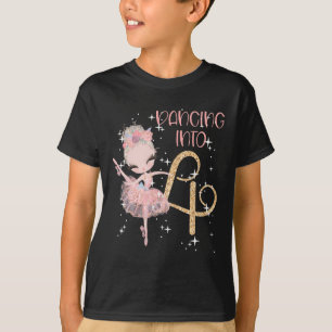 Camiseta Dançar Para A 4ª Dança De Balé De Rapariga De Aniv