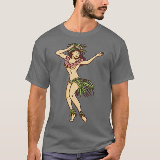 Camiseta Dançarina 1 da Rapariga Hula Retrohavaiana