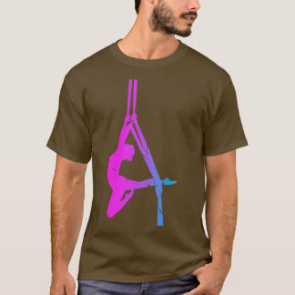 Camiseta Dançarina aérea Silhouette aérea de seda ioga