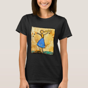 Camiseta Dançarina com saia azul pintura de Egon Schiele