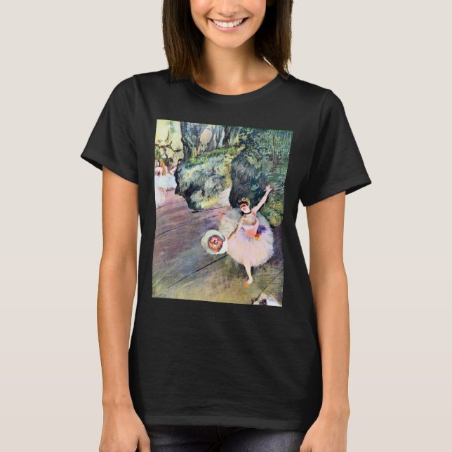 Camiseta Dançarina com um Buquê de Flores por Edgar Degas (Frente)