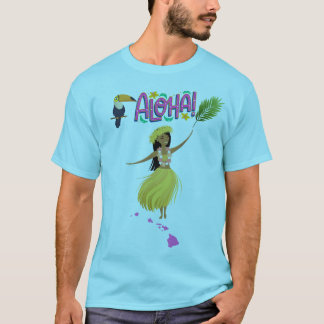 Camiseta Dançarina de Aloha Hula com Turiano Tropical
