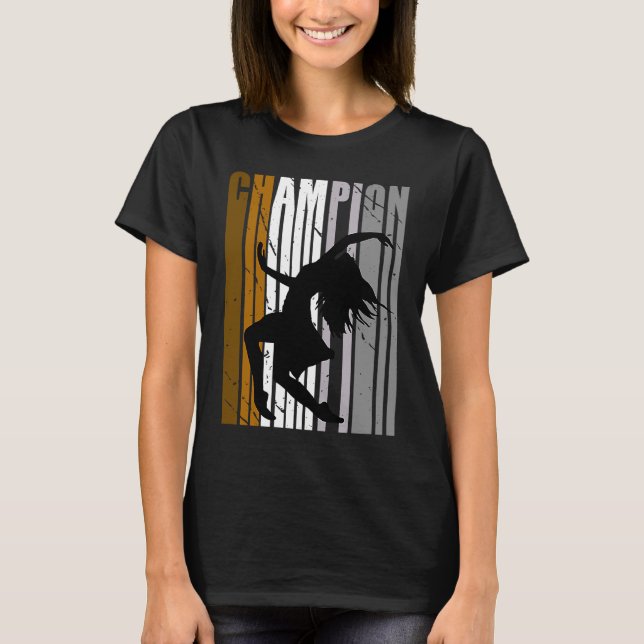 Camiseta Dançarina de Aniversário Girls Brown Dance Champio (Frente)