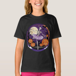 Camiseta Dançarina de Balé de Esqueleto Elegante do Hallowe