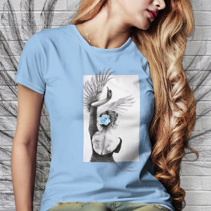 Camiseta Dançarina de Swan Balé Elegante Arte surreal