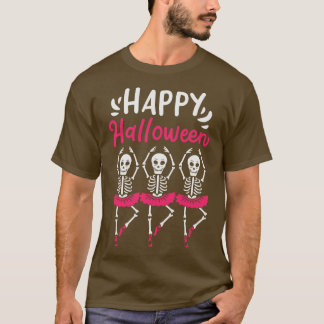 Camiseta Dançarina do Balé Halloween Skeleton Spooky