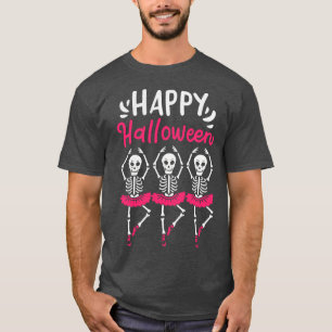 Camiseta Dançarina do Balé Halloween Skeleton Spooky