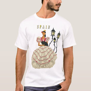 Camiseta Dançarina Espanha de Flmenco espanhola Viagem Art