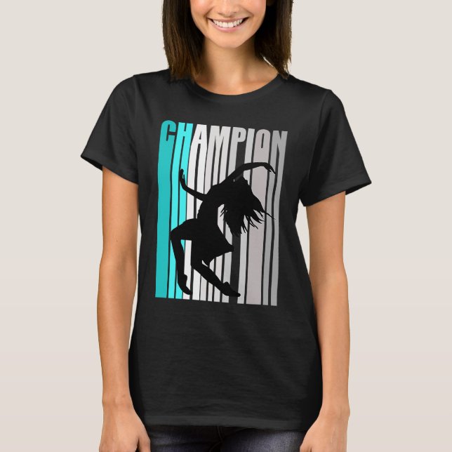 Camiseta Dançarina Musical Girls Turquoise Dance Champion (Frente)
