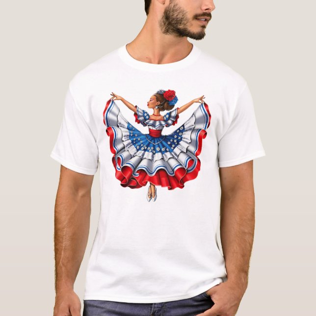 Camiseta Dançarina Tradicional de Porto Rico (Frente)