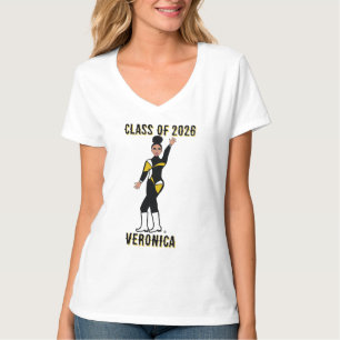 Camiseta Dançarina Tri-Color Preta Branca Prata #2