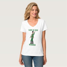 Camiseta Dançarina Tri-Color  Verde Laranja Branco #2