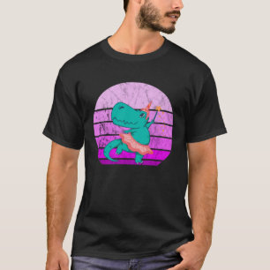 Camiseta Dançarino balé Dino Ballerina Rex Retro Sunset Din