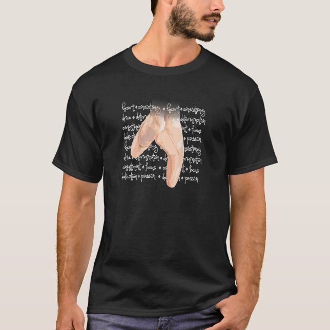 Camiseta Dançarino da Terminologia do Balé do Calçado Ponte (Frente)