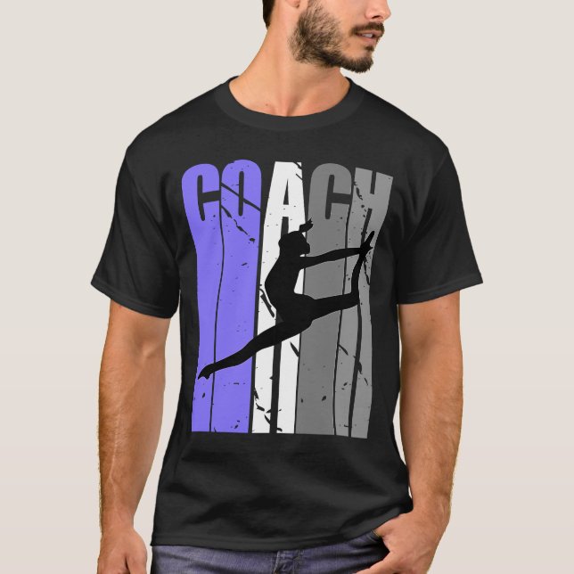 Camiseta Dançarino Dançarino D do Treinador de Dança Roxo L (Frente)