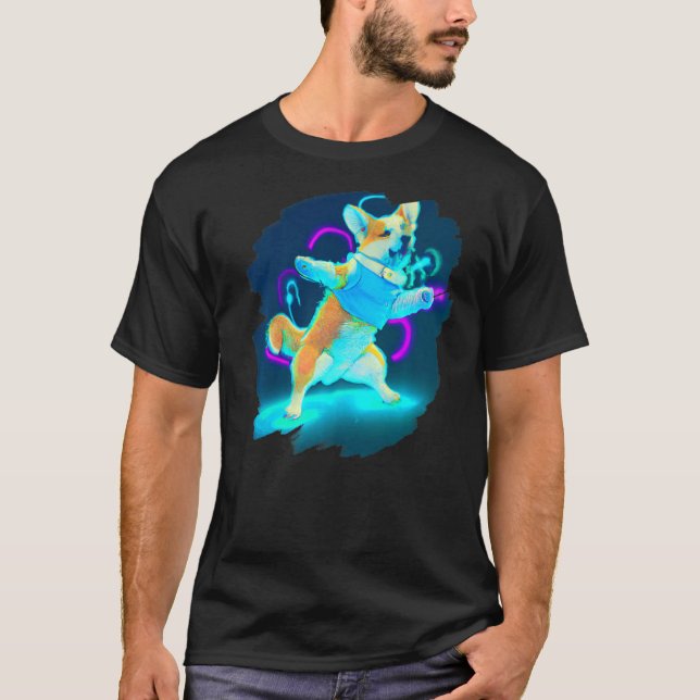 Camiseta Dançarino de dança de cachorro Corgi (Frente)