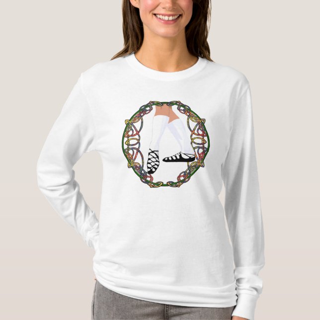 Camiseta Dançarino de Sapato Macio - Entrelaçamento Celta (Frente)