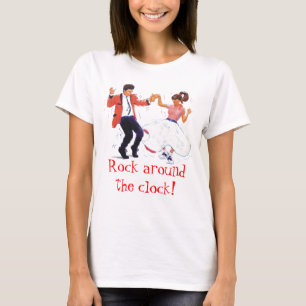 Camiseta dançarino do balanço com os calçados da saia e 