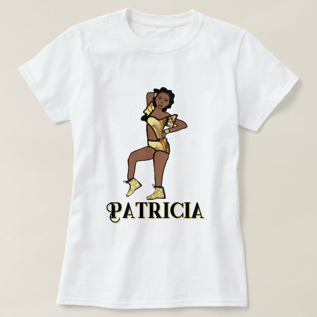 Camiseta Dançarino Dourado líquido nº 1 (Frente do Design)