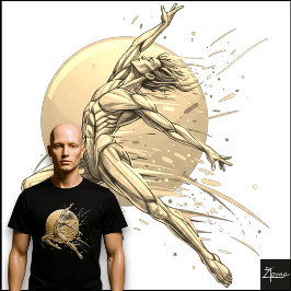 Camiseta Dançarino Masculino Abstrato Figura Saltitante Neo