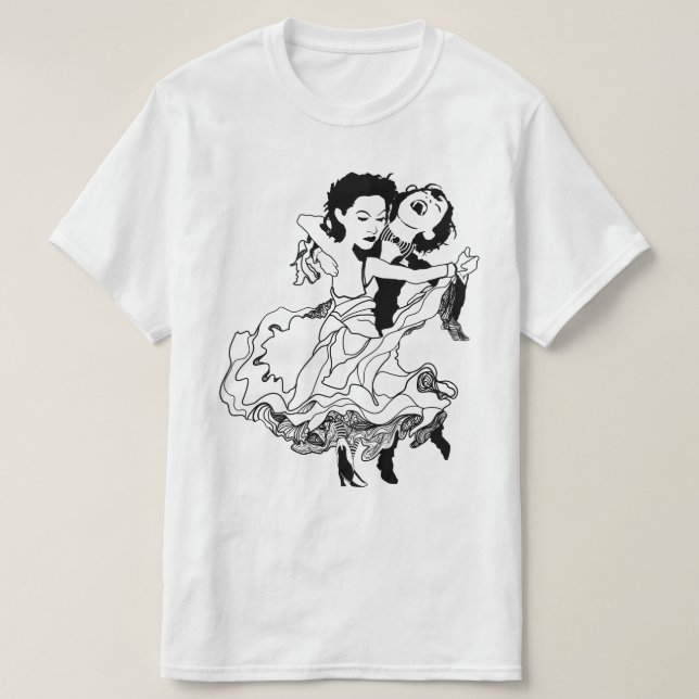 Camiseta dançarinos de escuridão (Frente do Design)
