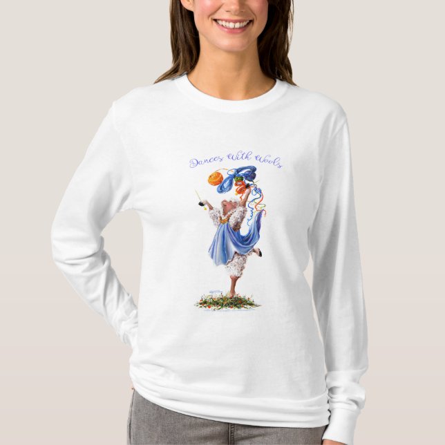 Camiseta DANÇAS COM os carneiros de LÃS que fazem malha em (Frente)