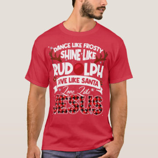 Camiseta Dance Frosty Shine Rudolph Dá Aos Papais noeis Amo