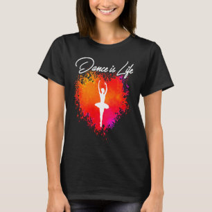 Camiseta DANCE IS LIFE Balé Dancing Ballerina Teen Adolesce