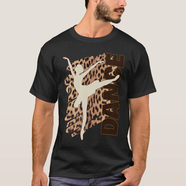 Camiseta Dance Leopard Print Ballerina Dancer Adolescente T (Frente)
