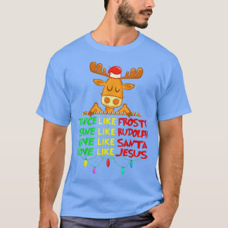 Camiseta Dance Like Frosty Shine Rudolph Give Santa Love Je