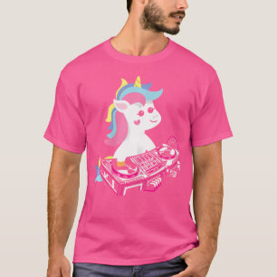 Camiseta Dance Music Unicorn Dj Para Raparigas E Mulheres